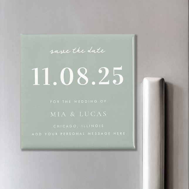Imã Data De Casamento Chic Mínima Não Foto Salvar A Da (Criador carregado)