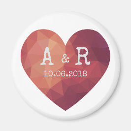 Imã data de casamento do casal vermelho 3d