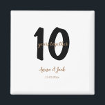 Imã data de nome simples de 10 anos personalizado<br><div class="desc">design</div>