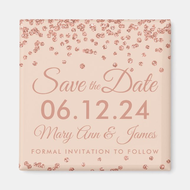 Imã Data de Salvamento de Casamento Rosa de Lente Dour (Frente)