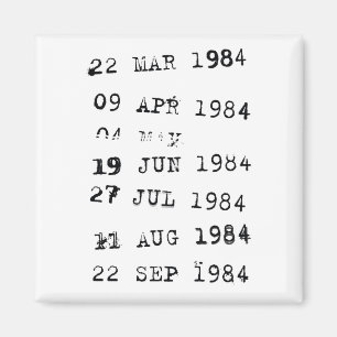Imã Data de vencimento dos carimbos da biblioteca 1984