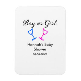 Ímã Data do nome do chá de fraldas rosa ou azul