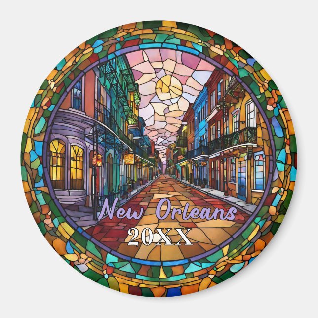 Imã Datas da Rua Bourbon, Nova Orleans, Personalizada (Frente)