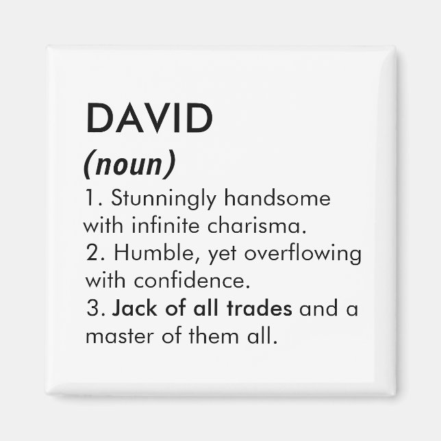 Imã David name, Editable name, Custom name (Frente)