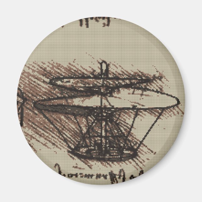 Imã DAVINCI HELO Cross Stitch Design (Frente)