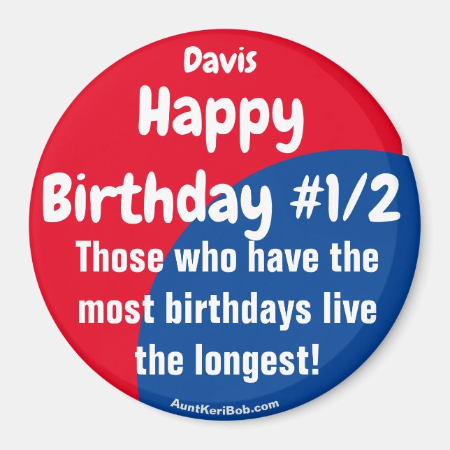 Imã Davis Happy Birthday #1/2 Magnet (Frente)