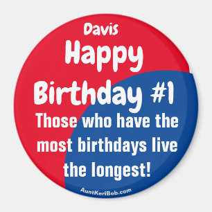 Imã Davis Happy Birthday #1 Magnet