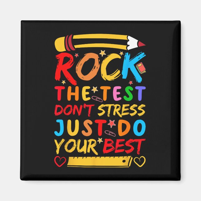 Imã Day Rock The Test Engraçado Professora Teste Estud (Frente)