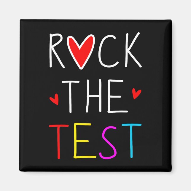 Imã Day Rock The Test Teacher Testing Day Engraçado Pr (Frente)