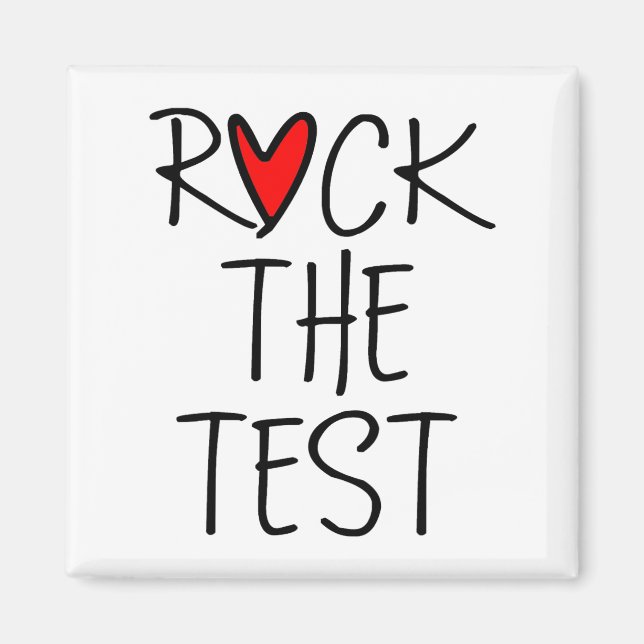 Imã Day Rock The Test Teacher Testing Day Engraçado Pr (Frente)