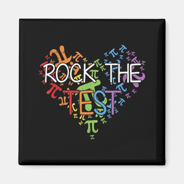 Imã Day Rock The Test Teacher Testing Day Rainbow Teat (Frente)