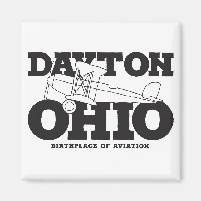Imã Dayton Ohio Art - O Birthplace of Aviation Desig (Frente)