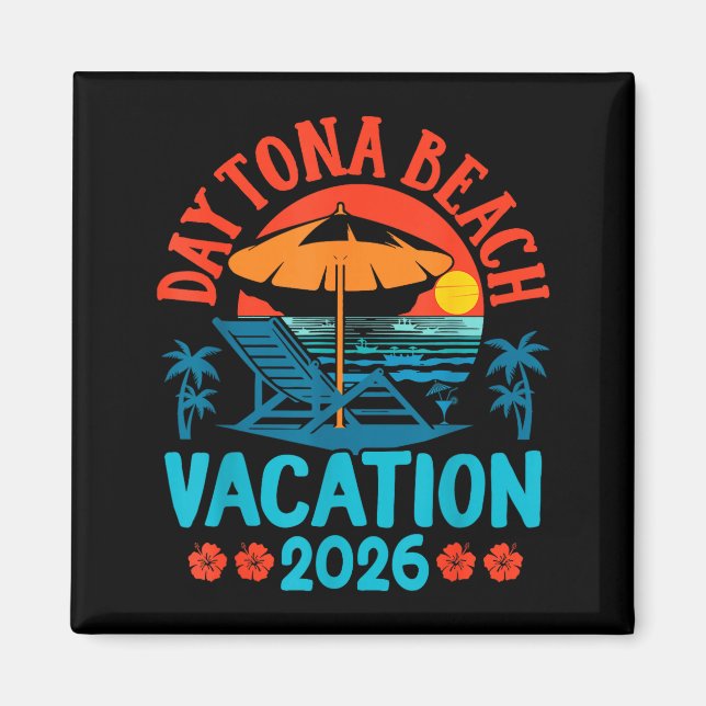 Imã Daytona Beach Florida 2026 Family Vacation Summer  (Frente)