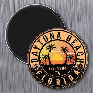 Imã Daytona Beach Florida Retro Sunset Souvenirs