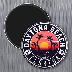 Imã Daytona Beach Florida Retro Sunset Souvenirs 80s