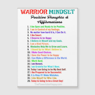 Ímã de Afirmações Positivas - Mentalidade de Guerr