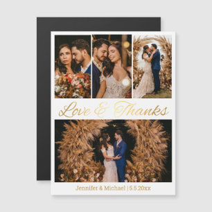 Ímã de Agradecimento de Casamento com 4 Fotos em L