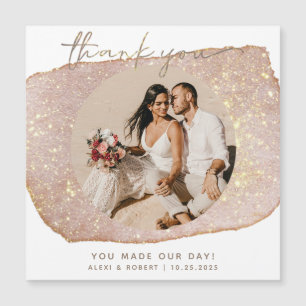 Ímã de Agradecimento de Casamento com Brilho Doura