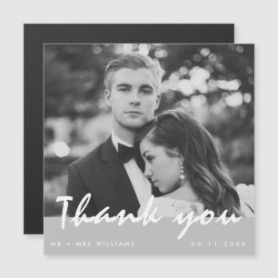 Ímã de Agradecimento de Foto de Casamento