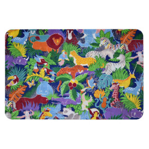 Ímã de Animais Coloridos da Selva