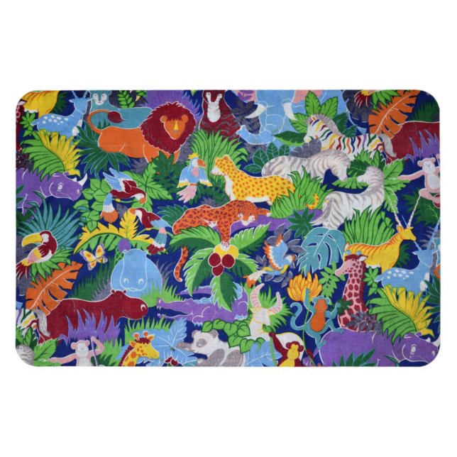 Ímã de Animais Coloridos da Selva (Horizontal)
