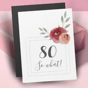 Ímã de Aniversário de 80 Anos com Aquarela Floral