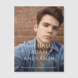 Ímã de Anúncio de Foto de Formatura Sofisticado