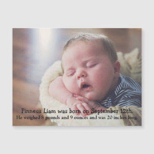 Ímã de anúncio de nascimento personalizado