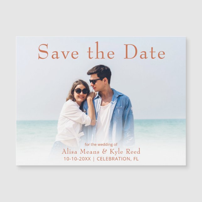 Ímã de Anúncio de Salve o Dia de Casamento com Fot (Frente)