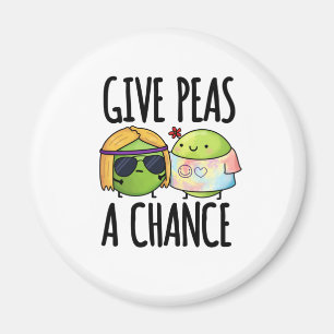 Imã Dê Às Ervilhas Uma Chance Cute Hippie Peas Pun