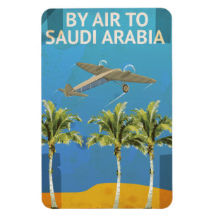 Ímã De avião para a Arábia Saudita Cartaz de viagem vi