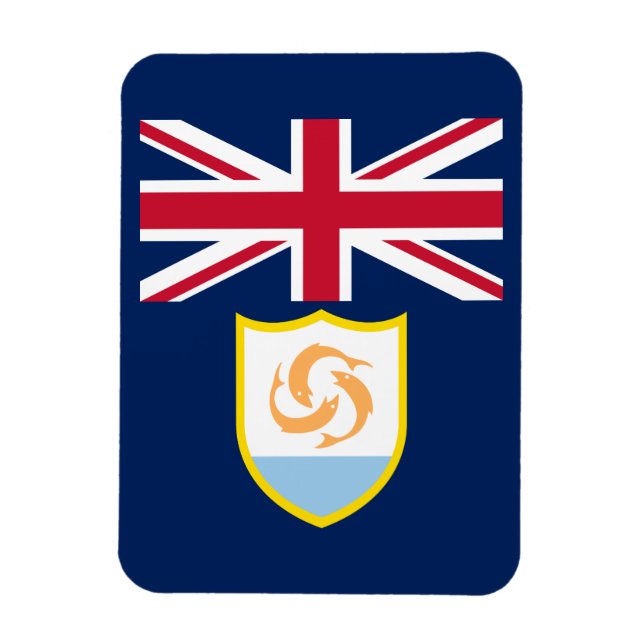 Ímã de bandeira patriótica de Anguilla (Vertical)