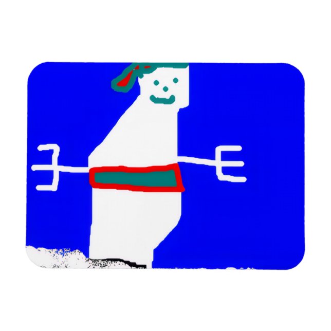 Ímã de boneco de neve (Horizontal)
