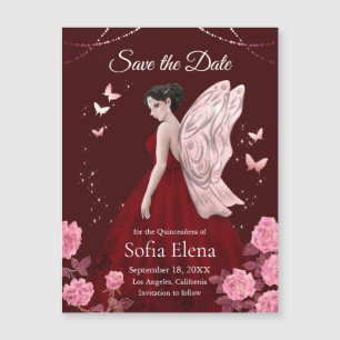 Ímã de Burgundy Princess Quinceanera para Salvar a