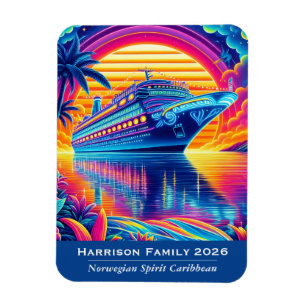 Ímã de Cabine de Navio de Cruzeiro Pôr do Sol Neon