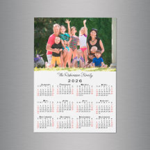 Ímã de Calendário 2026 com Foto e Nome Personalizá