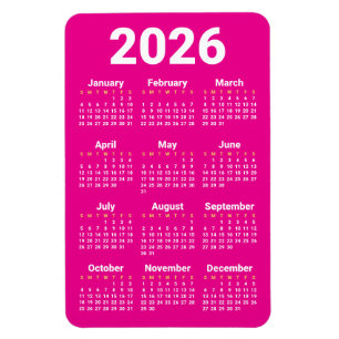 Ímã de Calendário 2026 Cores personalizadas
