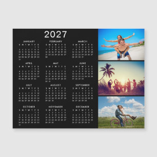 Ímã de Calendário 2027 Colagem de Fotos Personaliz