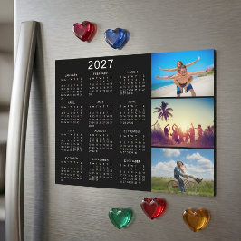 Ímã de Calendário 2027 Colagem de Fotos Personaliz