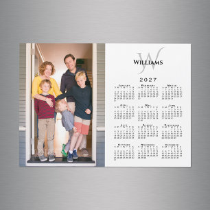 Ímã de Calendário 2027 com Foto Personalizada, Mon