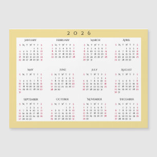 Ímã de Calendário Anual Completo de Ouro Branco 20