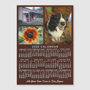 Ímã de calendário anual de madeira personalizado c