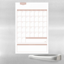 ímã de calendário da mercearia rosa dourada