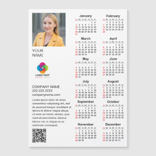 Ímã de Calendário de Empresa com Logotipo Personal