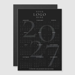Ímã de Calendário de Negócios Minimal Preto 2027