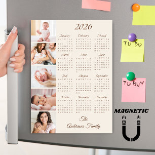 Ímã de Calendário Personalizado com Colagem de Fot