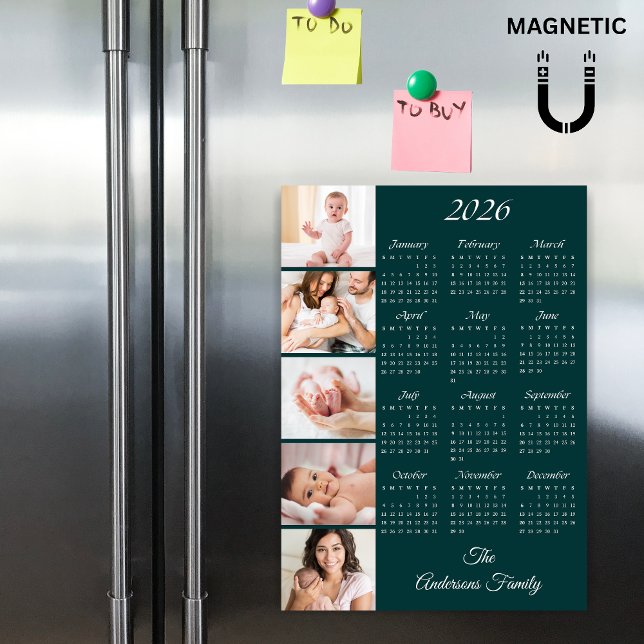 Ímã de Calendário Personalizado com Colagem de Fot (Criador carregado)