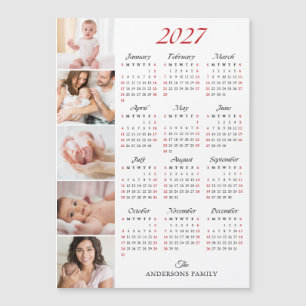 Ímã de calendário personalizado com colagem de fot