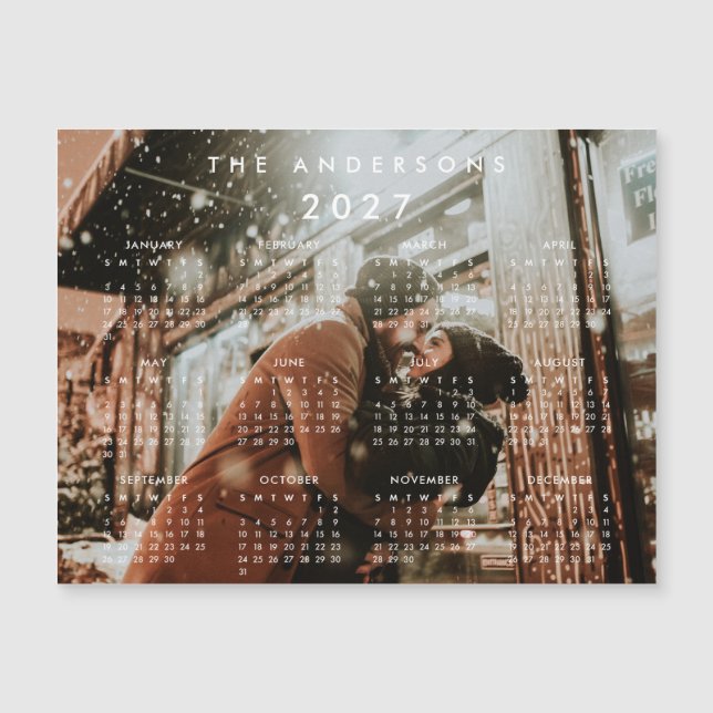 Ímã de Calendário Personalizado com Foto 2027 (Frente)