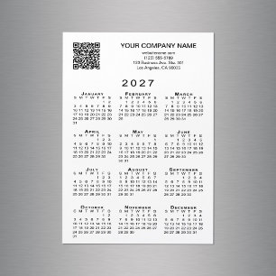 Ímã de Calendário QR Code Personalizado para Negóc
